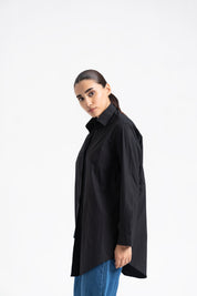 Drawstring Waist Shirt - Black