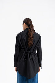 Drawstring Waist Shirt - Black