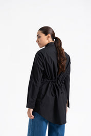 Drawstring Waist Shirt - Black