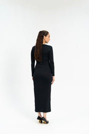 Round Neck Knitted Dress - Black