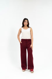 Sweatpants with Drawstring - Maroon
