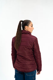 Puffer Jacket (curved hem) - Maroon