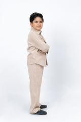 Boys Wide Leg Pant with Pockets in Corduroy - Cream