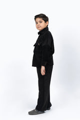 Boys Overshirt with Pockets in Corduroy - Black