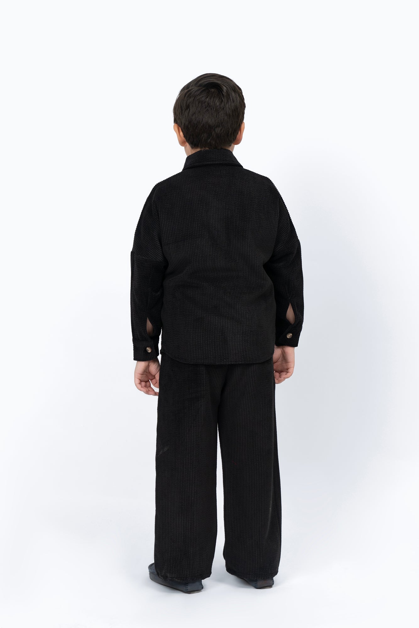 Boys Overshirt with Pockets in Corduroy - Black
