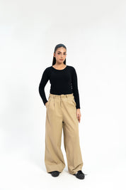 Super Wide Leg Pant - Beige