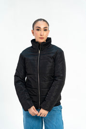 Puffer Jacket (curved hem) - Black