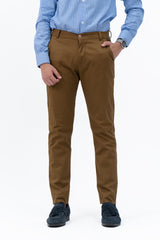 Men's Slim Fit Chino Pants - Mustard Brown