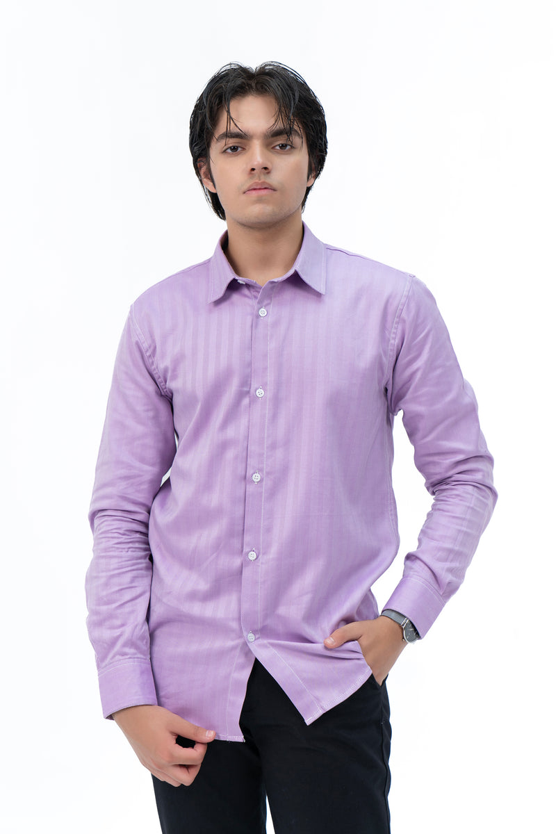 Men's Regular Fit Full Sleeve Shirt - Light Purple