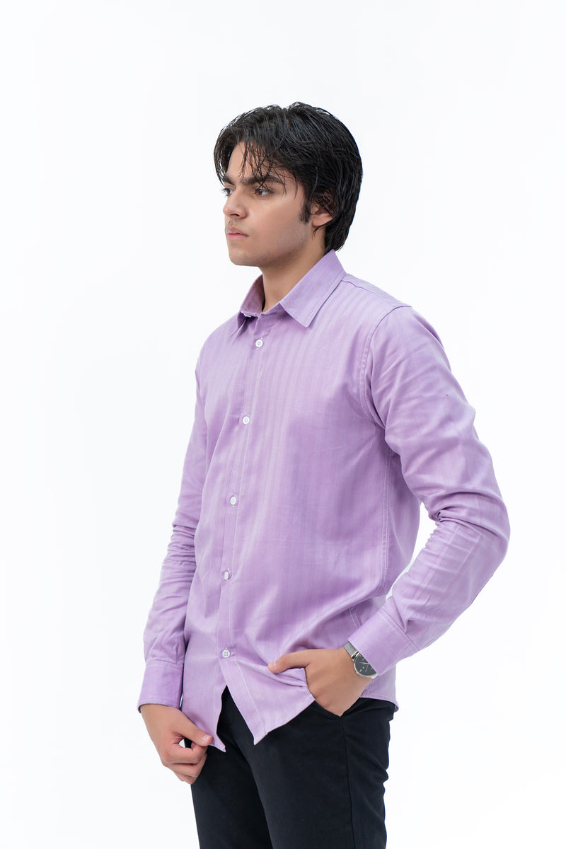 Men's Regular Fit Full Sleeve Shirt - Light Purple