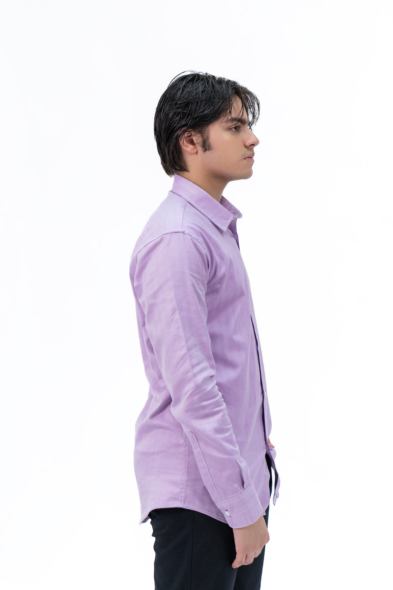 Men's Regular Fit Full Sleeve Shirt - Light Purple