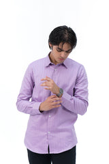 Men's Regular Fit Full Sleeve Shirt - Light Purple