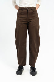 Barrel Leg Pant - Chocolate Brown