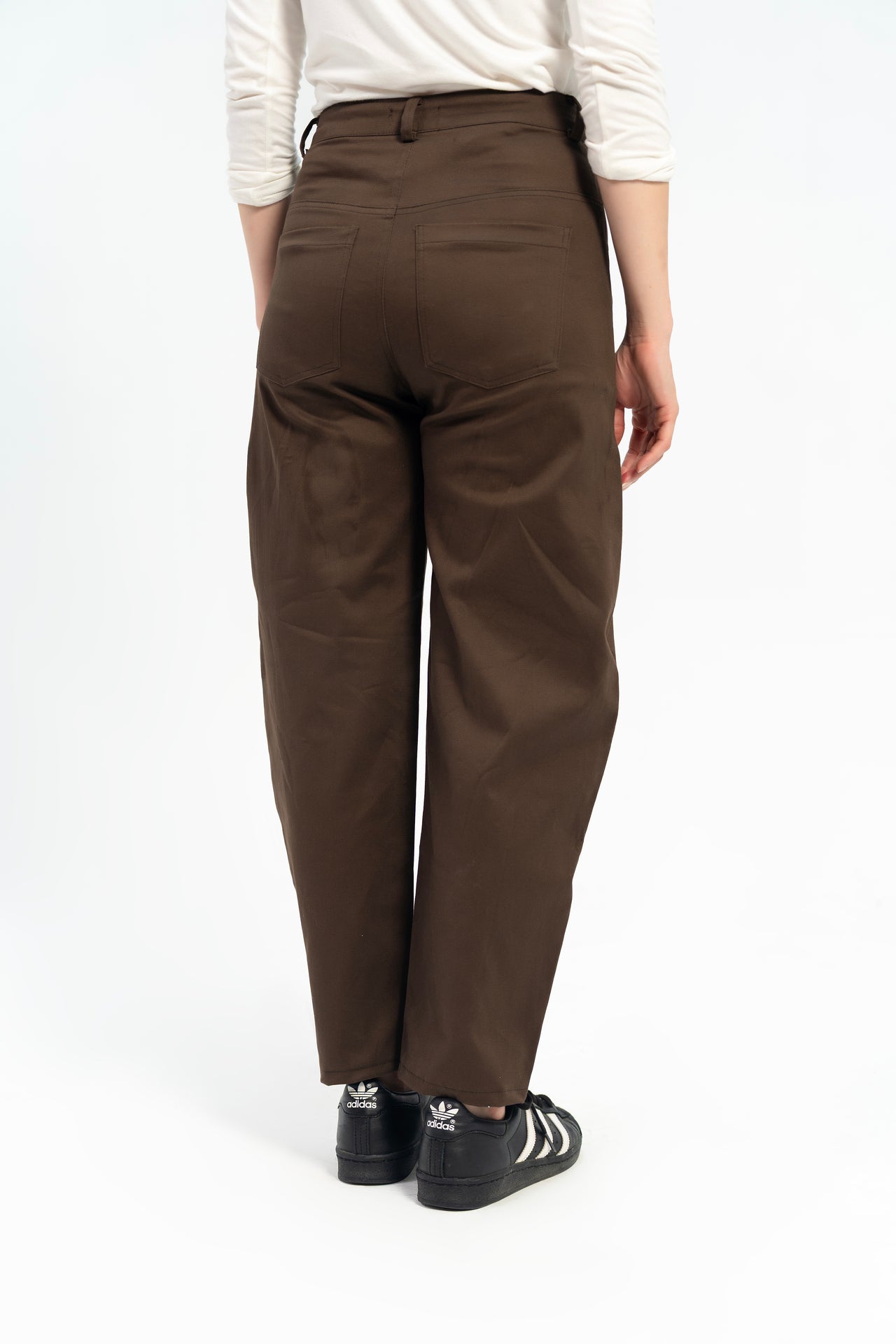 Barrel Leg Pant - Chocolate Brown