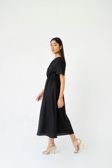 Elastic Waist Dress - Black