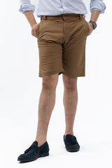 Men's Slim Fit Chino Shorts -  Brown