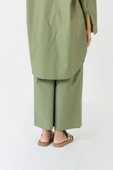High Waisted Culotte Pant - Sage Green