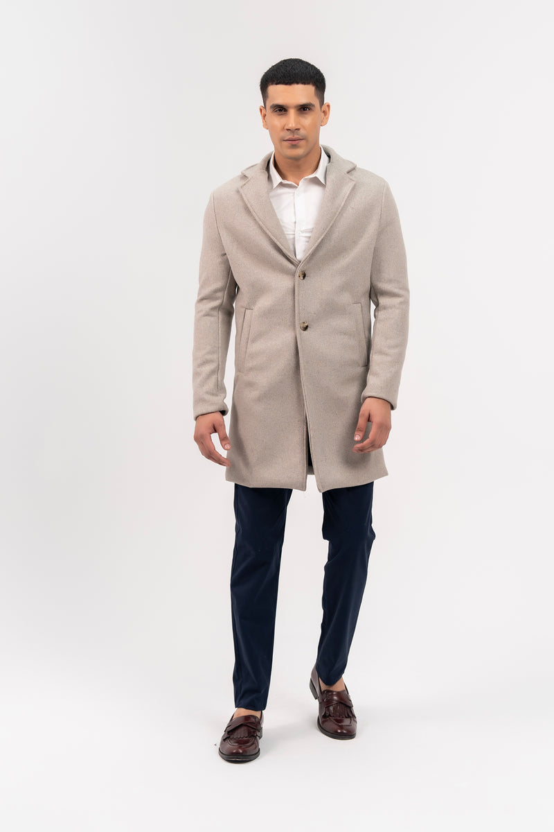 Men's Wool Coat - Light Grey