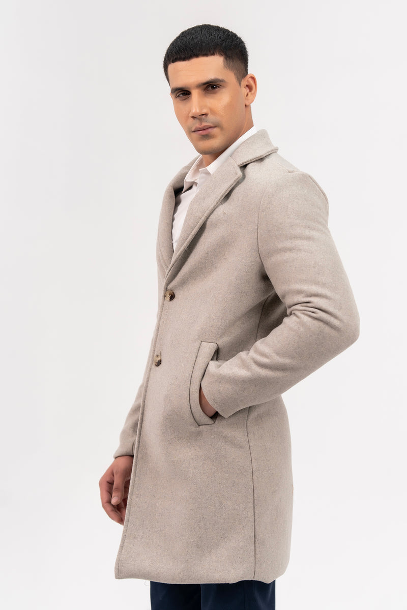 Men's Wool Coat - Light Grey