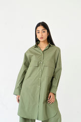 Long Tunic Shirt - Sage Green