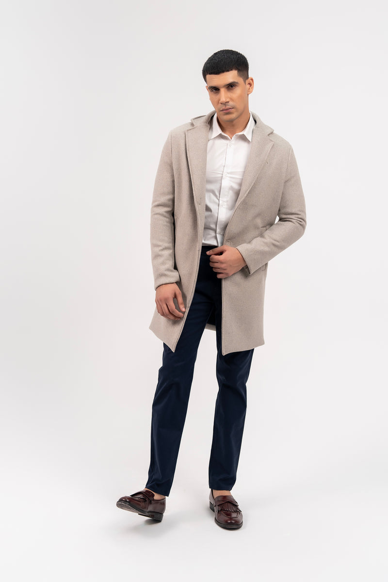 Men's Wool Coat - Light Grey