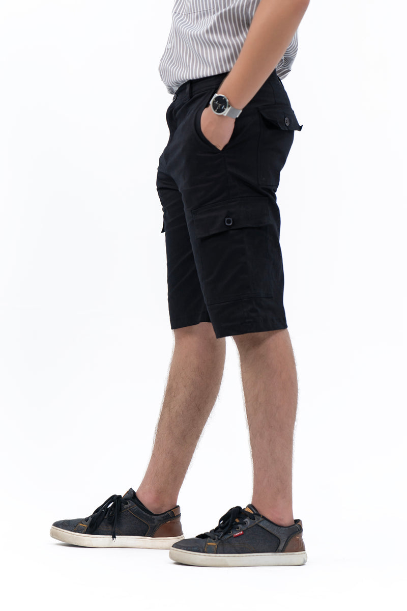 Men's Bermuda Cargo Shorts - Black