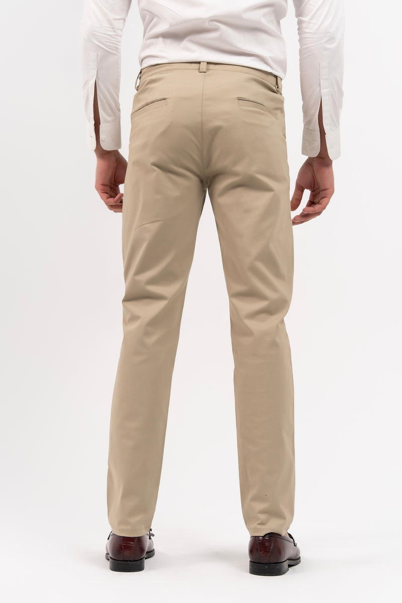 Men's Pleated Straight Pant - Beige