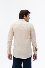 Men's Regular Fit Full Sleeve Shirt - Beige