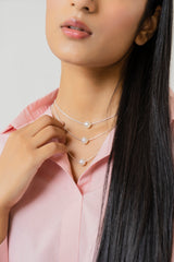 Multi Layered Pearl Chain Necklace