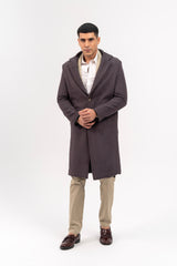 Men's Long Wool Coat - Charcoal