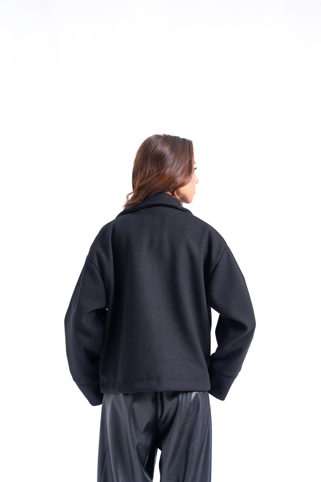 Double Breasted Wool Jacket - Black