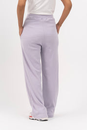 Rib Knit Wide Leg Pant with Pocket - Light Lilac