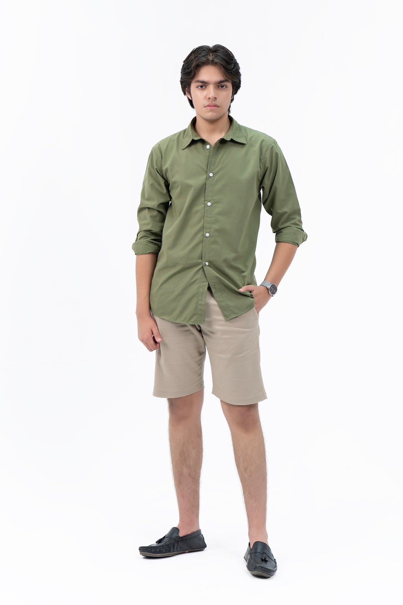 Men's Regular Fit Full Sleeve Shirt - Sage Green