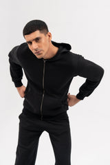 Men's Zipper Hoodie - Black