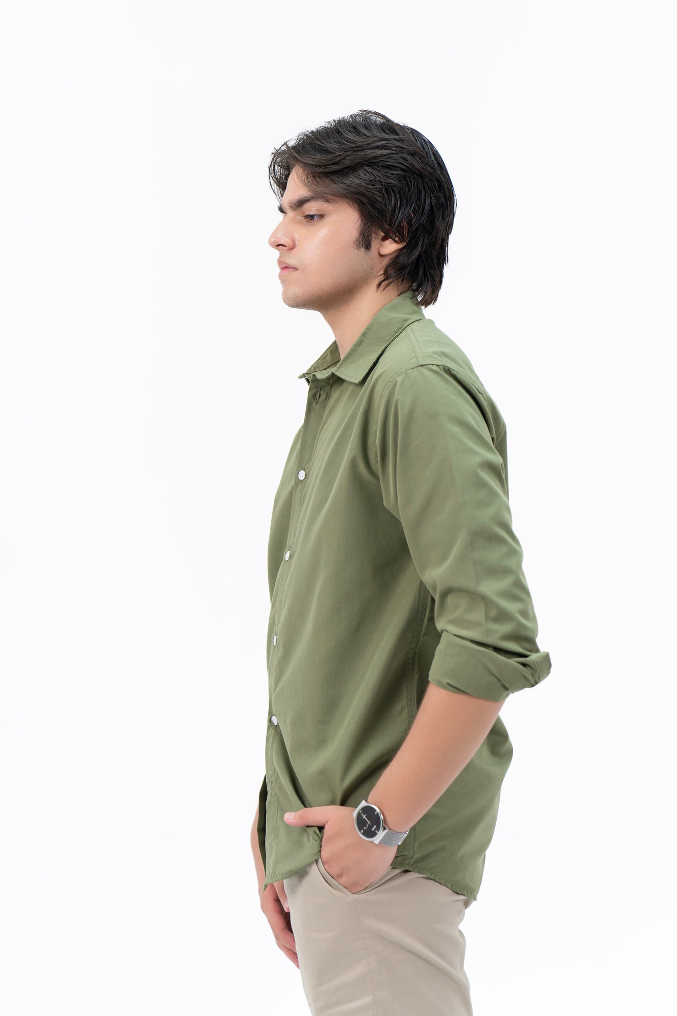 Men's Regular Fit Full Sleeve Shirt - Sage Green