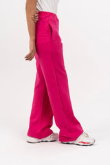 Fleece Wide Leg Pant with Pocket - Hot Pink