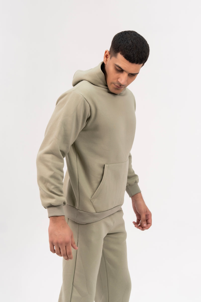 Men's Oversized Hoodie in Fleece - Sage Green