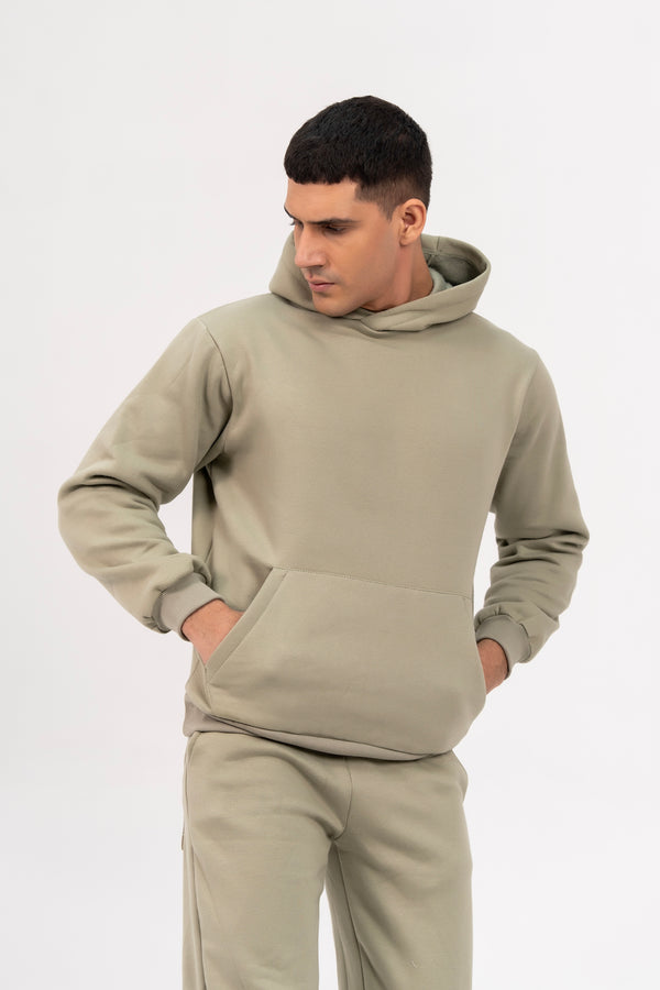 Men's Oversized Hoodie in Fleece - Sage Green