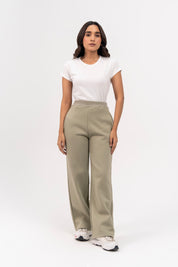 Fleece Wide Leg Pant with Pocket - Sage Green