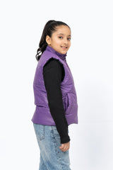 Girls Puffer Vest - Purple