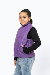 Girls Puffer Vest - Purple
