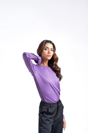 Round Neck T-Shirt - Light purple