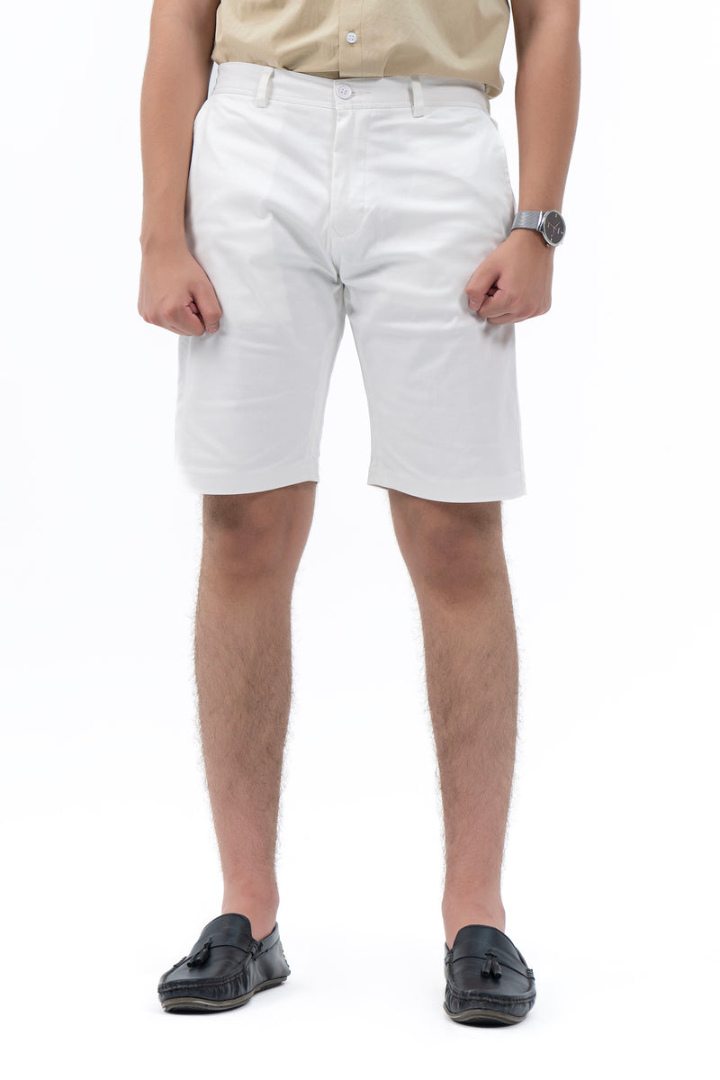 Men's Slim Fit Chino Shorts -  White