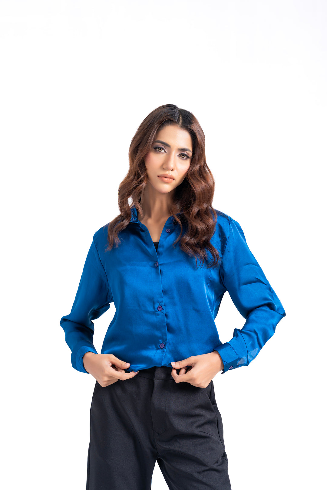 Silk Shirt - Sapphire Blue