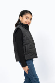 Girls Puffer Vest - Black