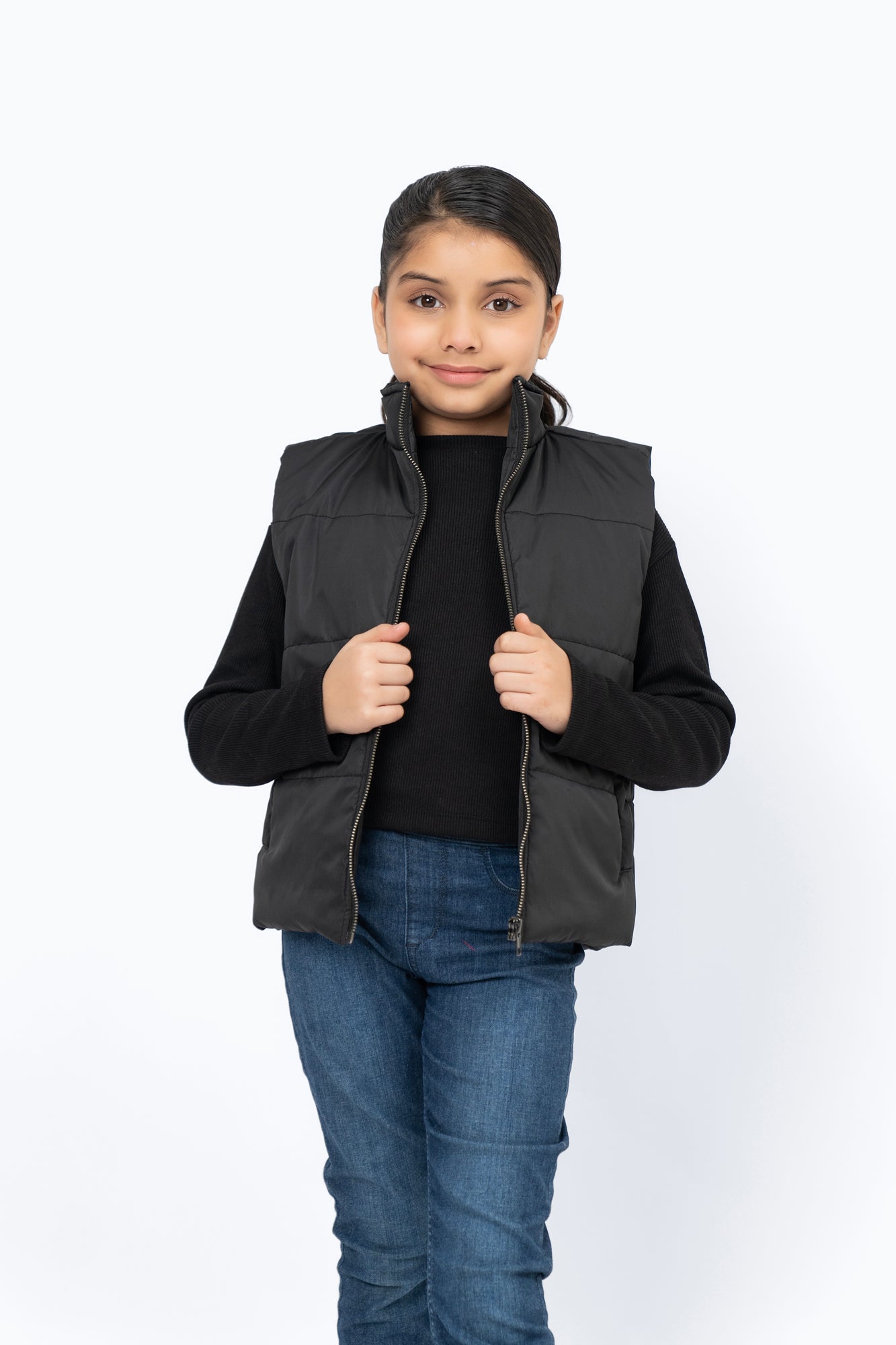 Girls Puffer Vest - Black