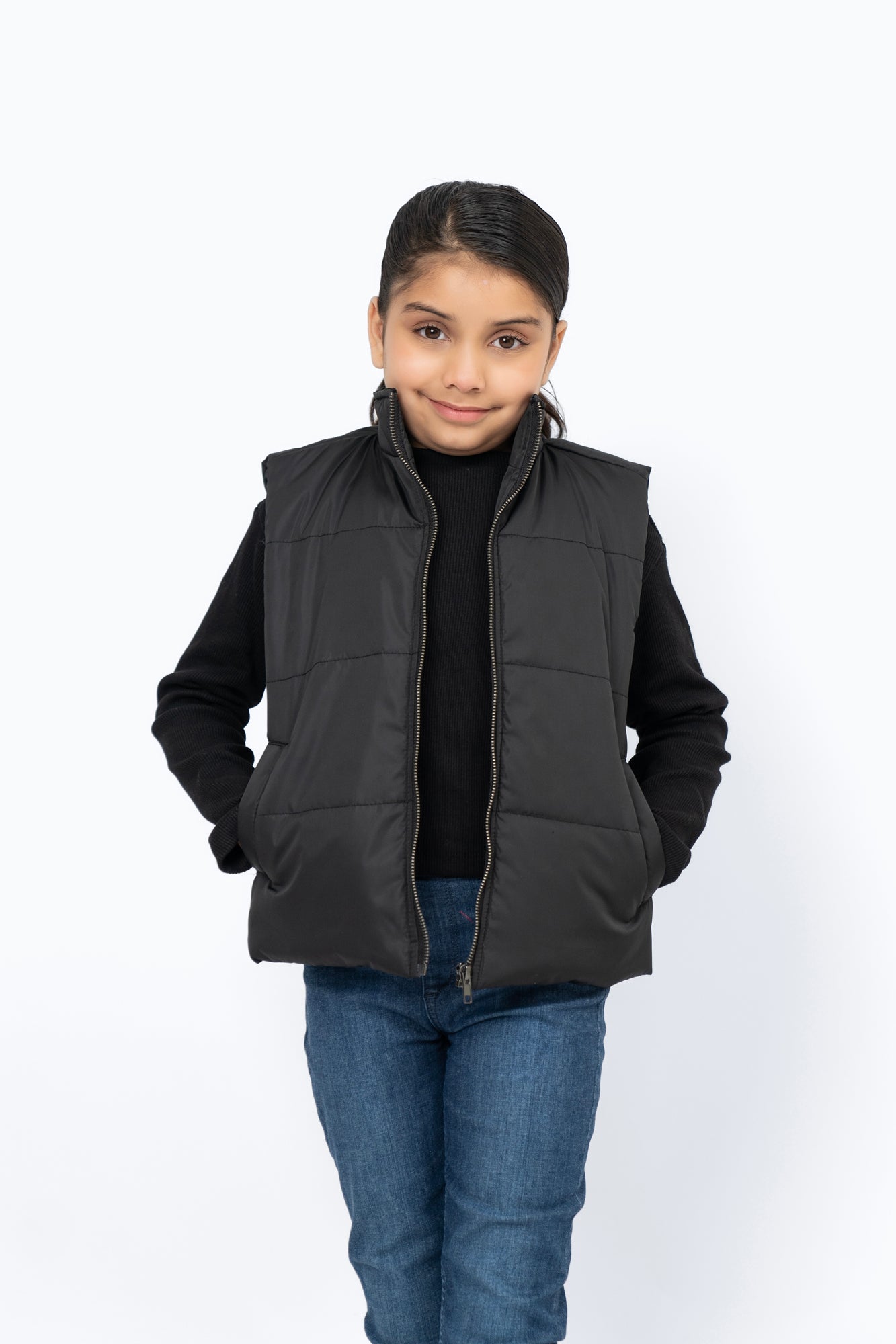 Girls Puffer Vest - Black