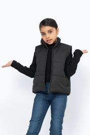 Girls Puffer Vest - Black