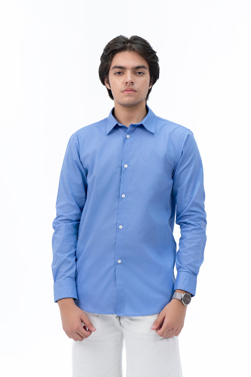 Men's Regular Fit Full Sleeve Shirt - Sky Blue