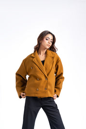 Double Breasted Wool Jacket - Tan